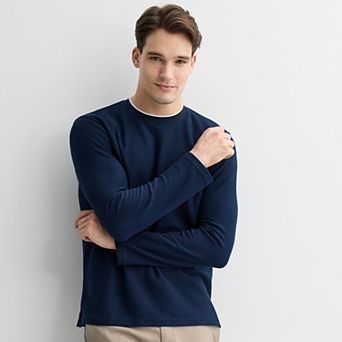 Men’s Apt. 9® Long Sleeve Tipped Crewneck Sweater