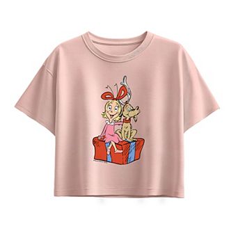 Girls 7-16 Dr. Seuss The Grinch Max & Cindy Lou Who Boxy Tee
