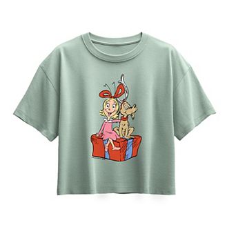 Girls 7-16 Dr. Seuss The Grinch Max & Cindy Lou Who Boxy Tee