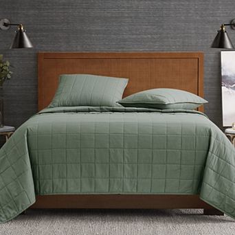 London Fog Garment Wash Solid Quilt Set
