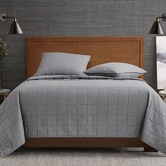 London Fog Garment Wash Solid Quilt Set