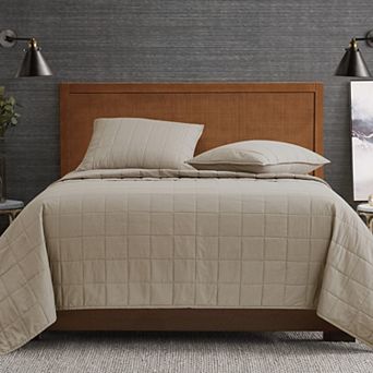 London Fog Garment Wash Solid Quilt Set
