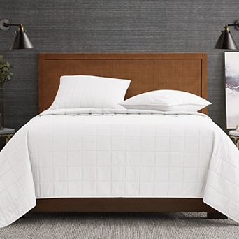 London Fog Garment Wash Solid Quilt Set