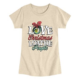 Girls 7-16 Dr. Seuss The Grinch "Love Christmas Loathe People" Graphic Tee