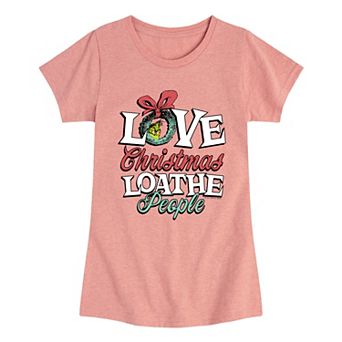 Girls 7-16 Dr. Seuss The Grinch "Love Christmas Loathe People" Graphic Tee