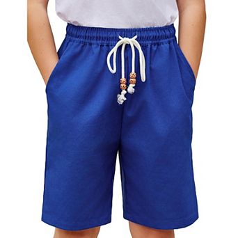 Arshiner Boys Linen Shorts With Elastic Waist Breathable Summer Beach Shorts For Kids