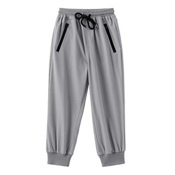 Arshiner Boys Casual Pants Kids Elastic Waist Drawstring Jogger Pants Boys Sweatpants With Zipper