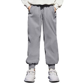 Arshiner Boys Casual Pants Kids Elastic Waist Drawstring Jogger Pants Boys Sweatpants With Zipper