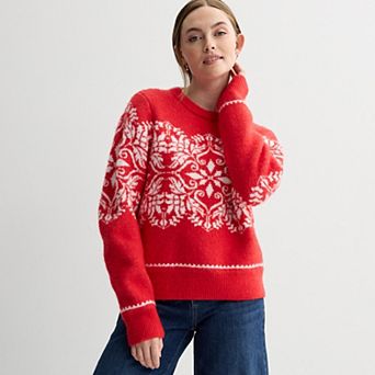 Women's Farmers Market Mock Neck Fair Isle Sweater