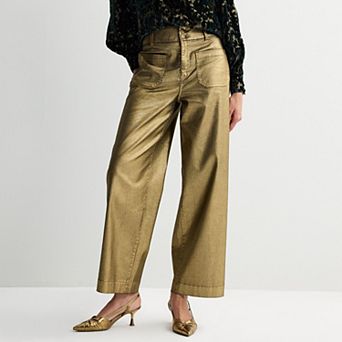 Women's Farmers Market Gold Coated Denim Jeans