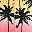 Pink Yellow Palm Tree