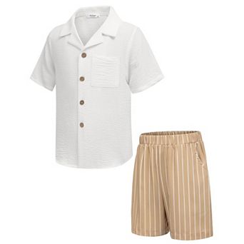 Arshiner Boys Hawaiian Shorts Set Shirts And Shorts Summer Beach Vacation Outfits