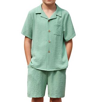 Arshiner Boys Hawaiian Shorts Set Shirts And Shorts Summer Beach Vacation Outfits