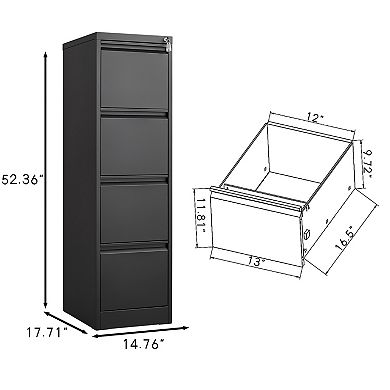 Steel Storage File Cabinet for Office, Folding Lock, for Letter /Legal/f4/a4 Files