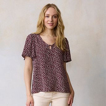 Women's LC Lauren Conrad Short Sleeve V-Neck Blouse