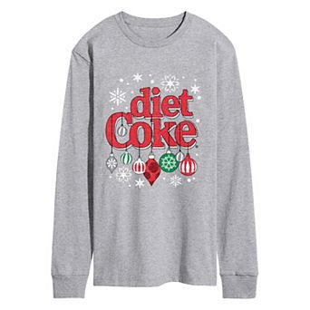 Men's Diet Coke Festive Holiday Ornaments Long Sleeve Graphic T-Shirt
