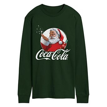 Men's Coca-Cola Santa Claus Vintage Christmas Long Sleeve Graphic T-Shirt