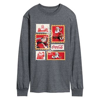 Men's Coca-Cola Vintage Holiday Stamp Collage Long Sleeve Graphic T-Shirt