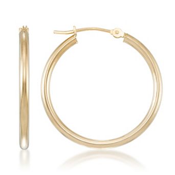 GOLD LUXE® 14k Yellow Gold Round Hoop Earrings