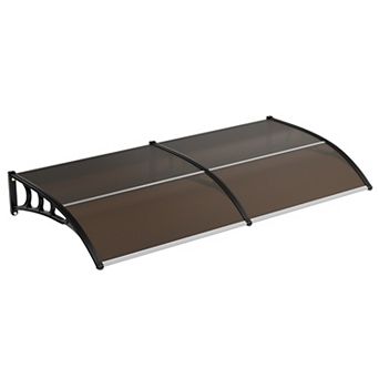 Clear Polycarbonate Entryway Awning, 40''x80'' Outdoor Weather Shield Canopy for Door and Window