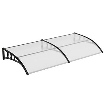 Clear Polycarbonate Entryway Awning, 40''x80'' Outdoor Weather Shield Canopy for Door and Window