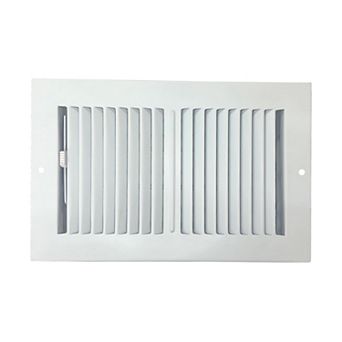 Sierra Grates Precision Flow Sidewall/Ceiling Register - 2 Way Louvered Design, Glacier White 6" W
