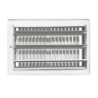Sierra Grates Precision Flow Sidewall/Ceiling Register - 2 Way Louvered Design, Glacier White 6" W