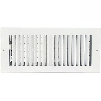 Sierra Grates Precision Flow Sidewall/Ceiling Register - 2 Way Louvered Design, Glacier White 4" W
