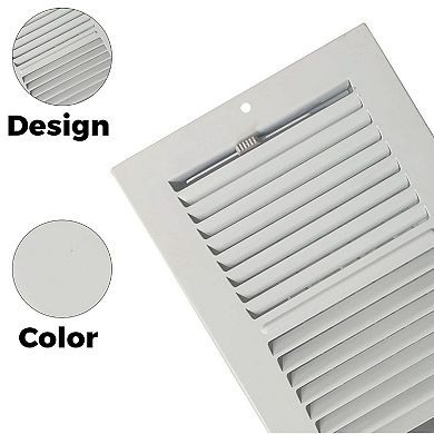 Sierra Grates Precision Flow Sidewall/Ceiling Register - 2 Way Louvered Design, Glacier White 4" W