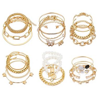 Layered Chain Bracelet Set
