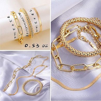 Layered Chain Bracelet Set