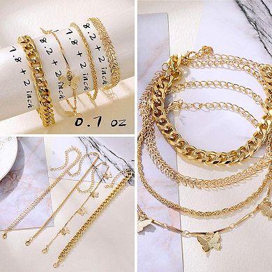Layered Chain Bracelet Set