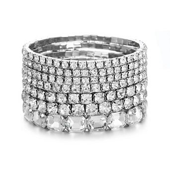 Layered Crystal Bracelet Set