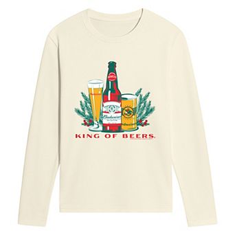 Men's Budweiser "King Of Beers" Holiday Long Sleeve Graphic T-Shirt