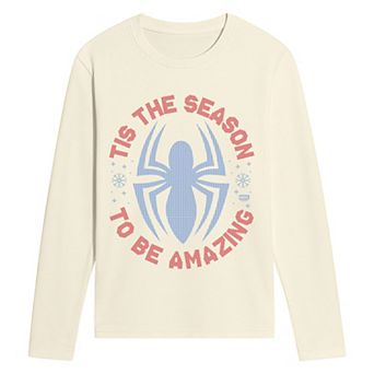 Men's Spider-Man “'Tis the Season to Be Amazing” Holiday Long Sleeve Graphic T-Shirt