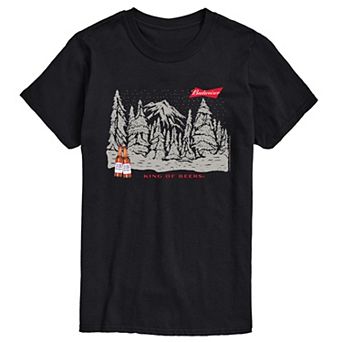 Men's Budweiser "King Of Beers" Winter Forest Short Sleeve Graphic T-Shirt