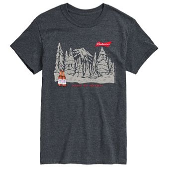 Men's Budweiser "King Of Beers" Winter Forest Short Sleeve Graphic T-Shirt