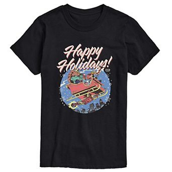 Men's Marvel The Avengers Happy Holidays Vintage Short Sleeve Graphic T-Shirt