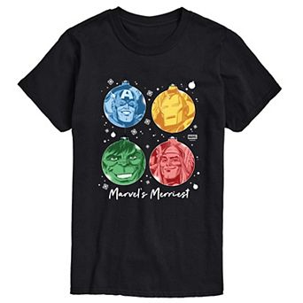 Men's Marvel's Merriest Christmas Ornaments Short Sleeve Graphic T-Shirt