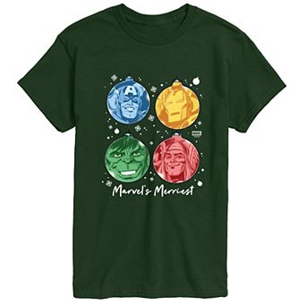 Men's Marvel's Merriest Christmas Ornaments Short Sleeve Graphic T-Shirt