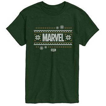 Men's Marvel Fair Isle Holiday Short Sleeve Graphic T-Shirt