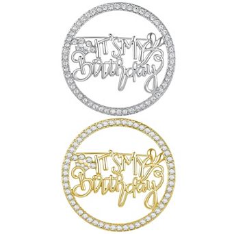 Rhinestone Birthday Brooch Set