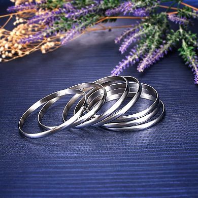 Glossy Steel Bangle Set