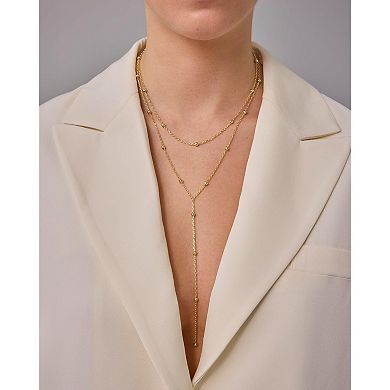 Layered Beaded Y Necklace