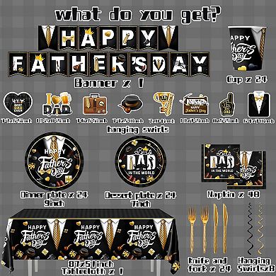 178pc Fathers Day Tableware