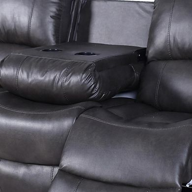 Modern 2-Piece Faux Leather Recliner Living Room Sofa Set