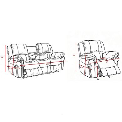 2-Piece Faux Leather Manual Reclining Living Room Set