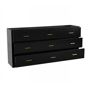 Modern 9 Drawer Wide Cabinet, Sturdy And Secure, Suitable For Dining Rooms And Living Rooms