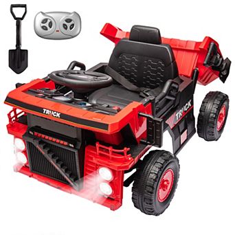 Electric Kids Dump Truck Ride On Car, Shock Absorption Music Light Design Construction Vehicle Toy