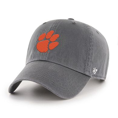 Men's '47 Charcoal Clemson Tigers Americana Heritage Clean Up Adjustable Hat